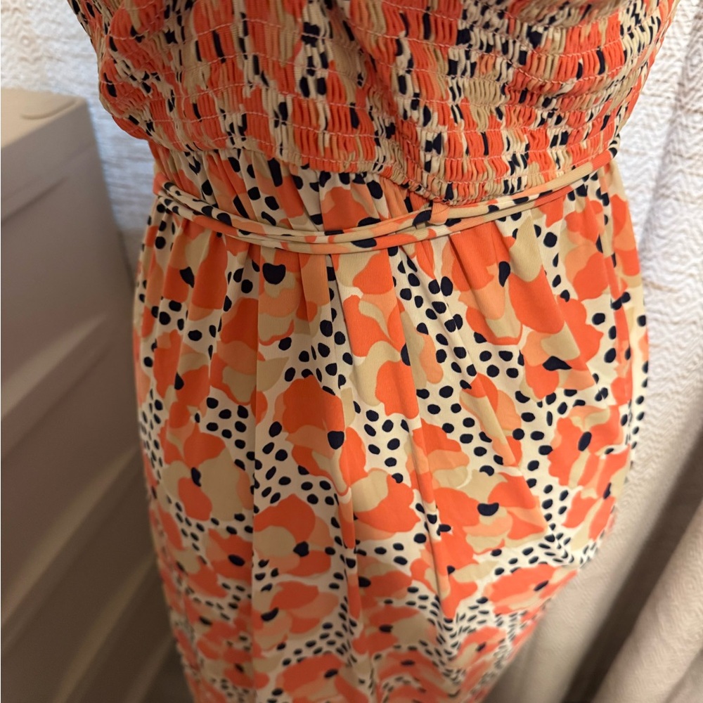 Juicy Couture Orange and Black Midi Dress Beach Royalty very nice! - Picture 4 of 5